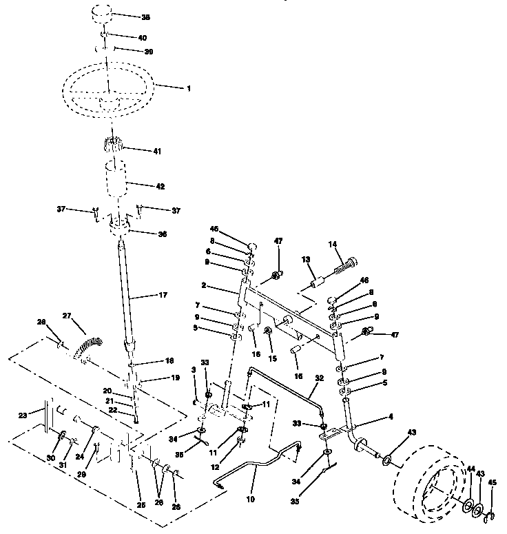 Craftsman 917257643 steering assembly diagram