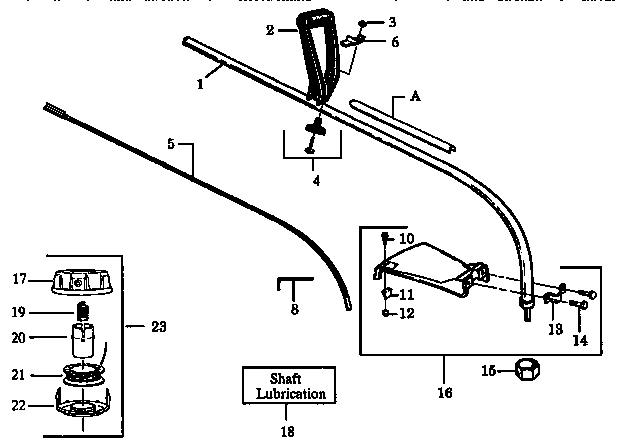 Craftsman 358798151 drive shaft and cutting head diagram