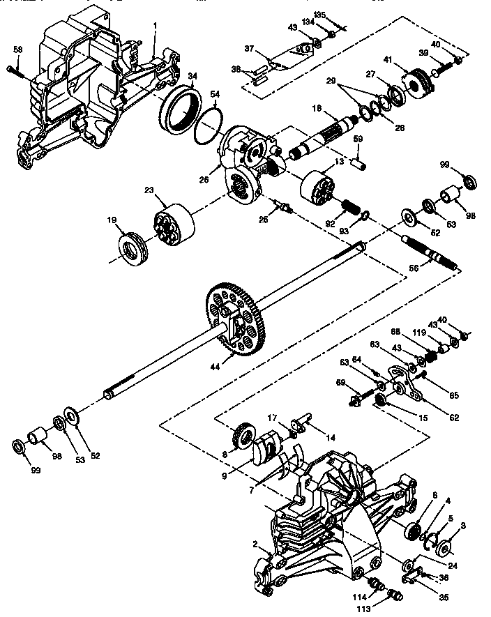 Craftsman 917258082 transaxle 310-0500 (71/917) diagram