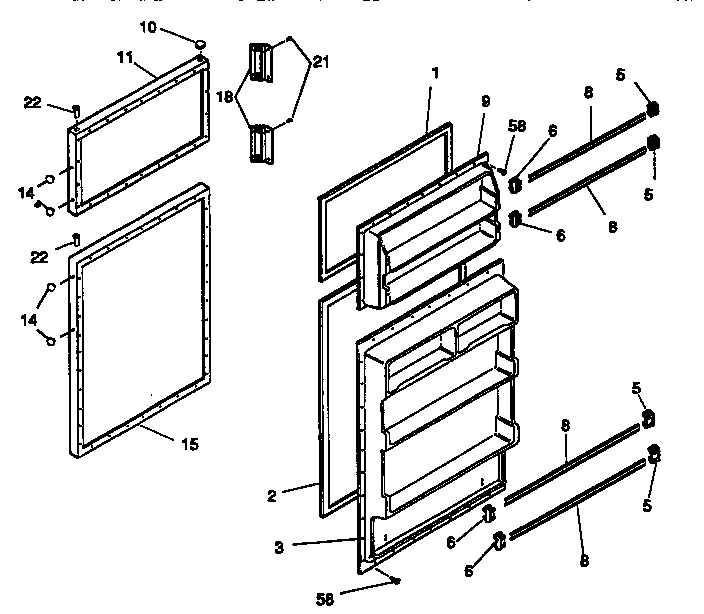 Kenmore 2539631081 doors diagram