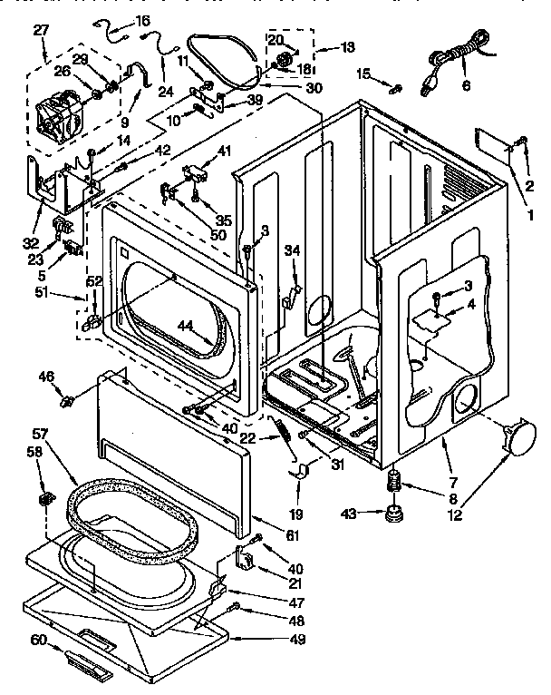 Kenmore 11097584810 cabinet diagram