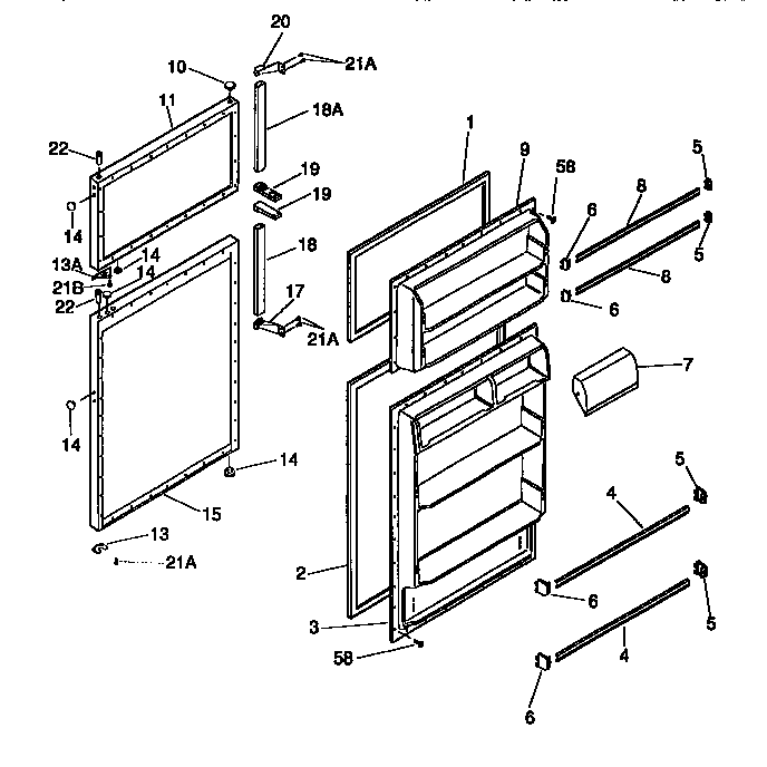 Kenmore 2539335011 doors diagram