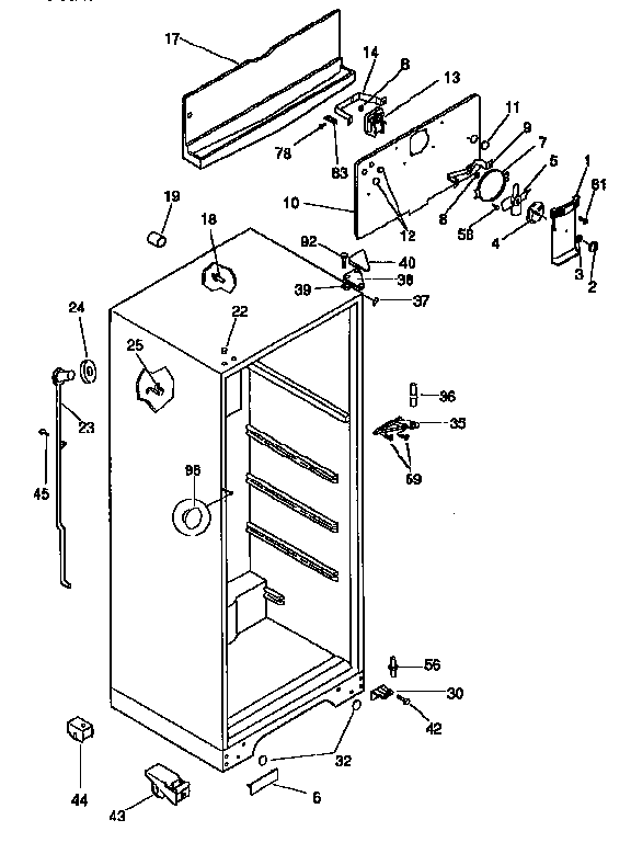 Kenmore 2539335011 cabinet parts diagram