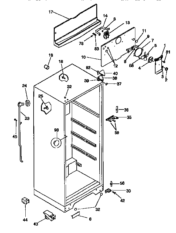 Kenmore 2539335011 cabinet parts diagram