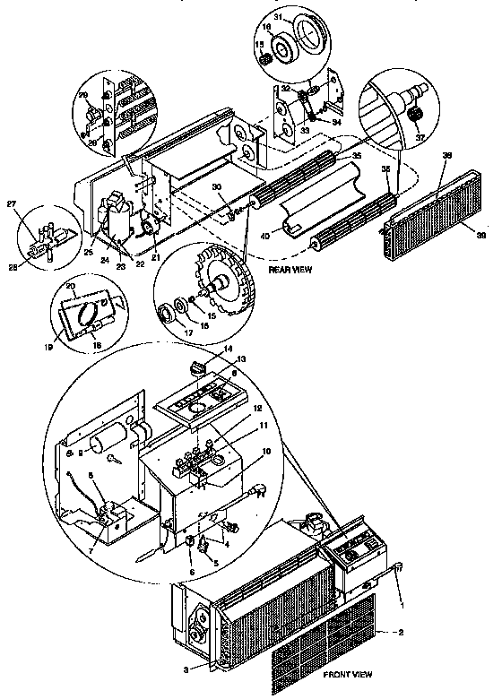 ICP THB12R25STA functional replacement parts diagram