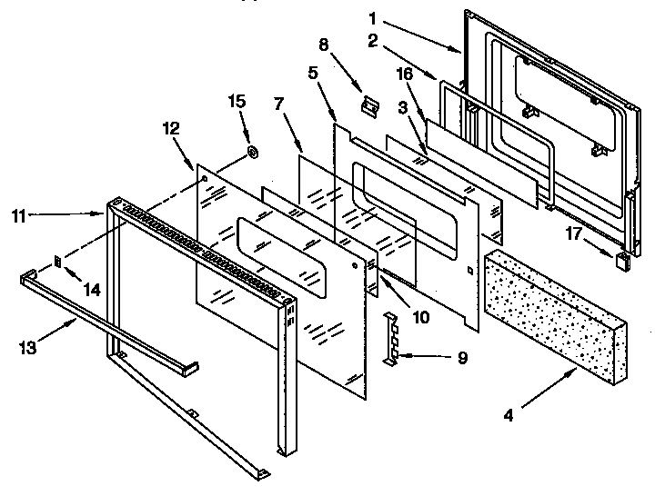 KitchenAid KEBS276YBL3 upper and lower oven door diagram