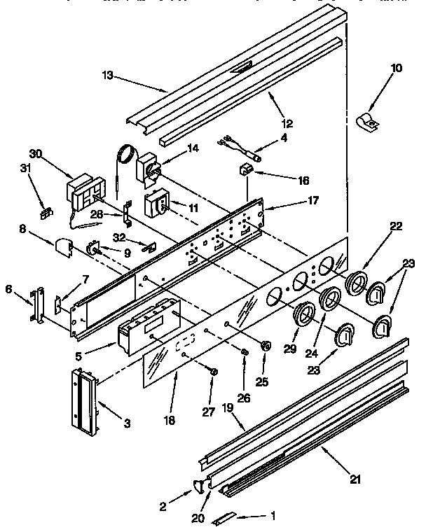 Kenmore 6654428451 control panel diagram