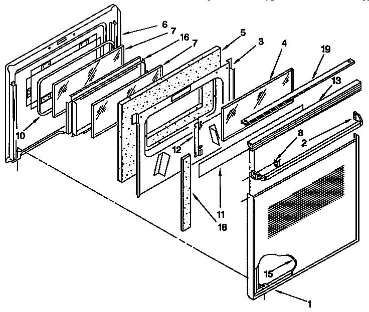 Kenmore 6654428451 upper oven door diagram