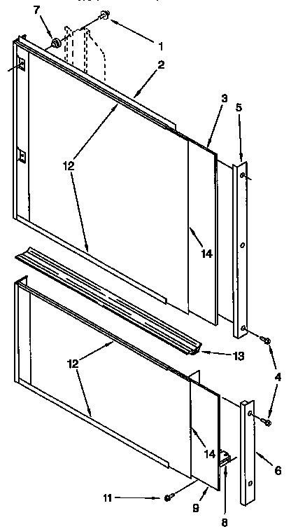 KitchenAid KUDB23HB0 door and panel diagram