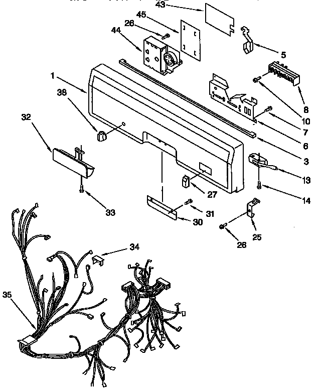 KitchenAid KUDB23HB0 control panel diagram