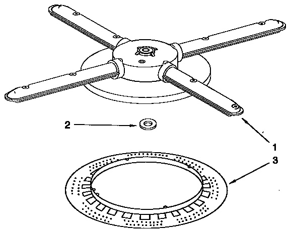 KitchenAid KUDB23HB0 lower washarm and strainer diagram