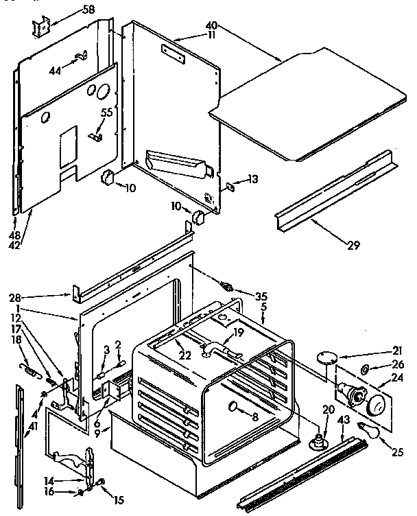 KitchenAid KEBS207YBL1 upper oven diagram
