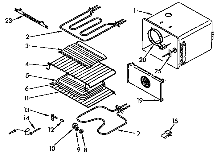 KitchenAid KEBS207YBL1 internal oven diagram