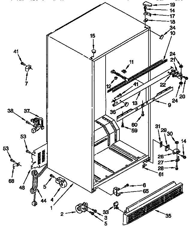 KitchenAid KTRS20MAWH01 cabinet diagram