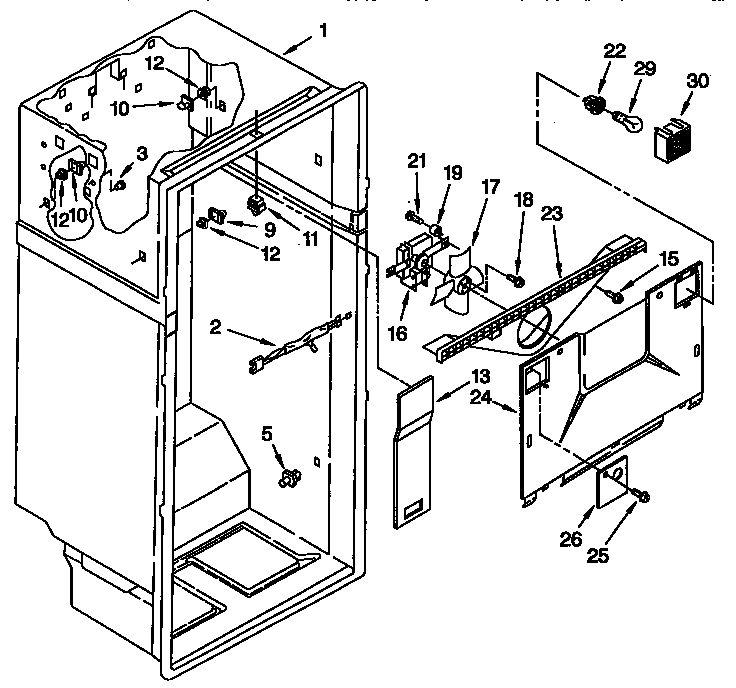KitchenAid KTRS20MAWH01 liner diagram