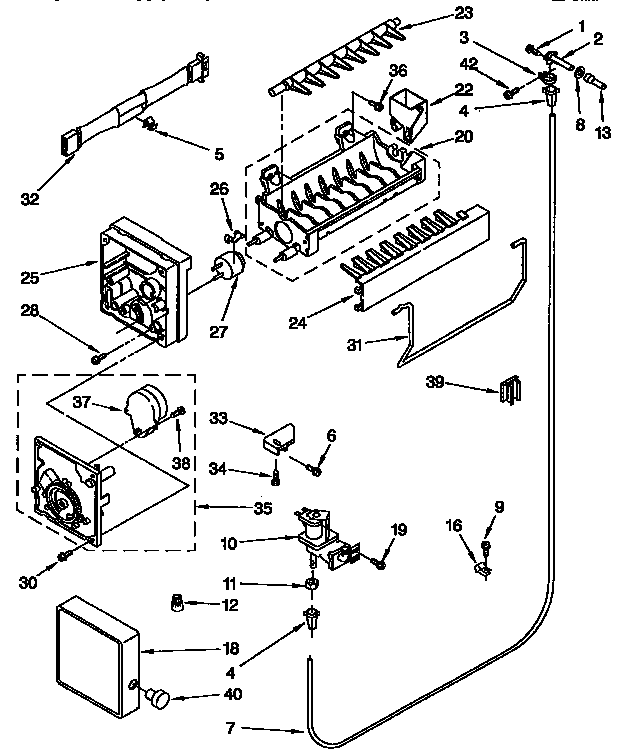 KitchenAid KTRS20MAWH01 icemaker diagram