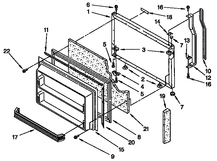 KitchenAid KTRS20MAWH01 freezer door diagram