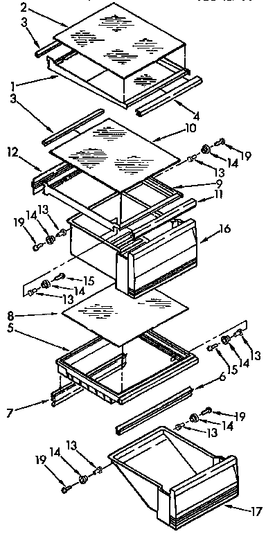 KitchenAid KSRS27QAAL00 refrigerator shelf diagram