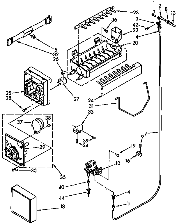 KitchenAid KSRS27QAAL00 icemaker diagram