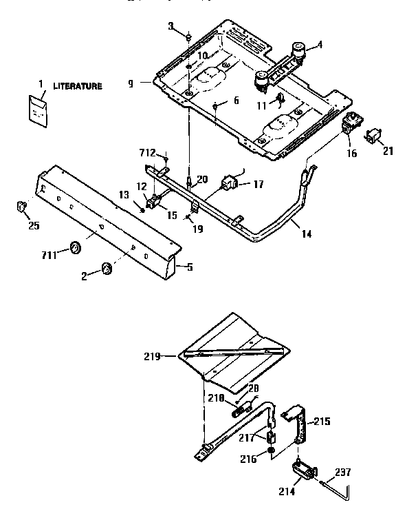 Kenmore 3627271894 burner section diagram