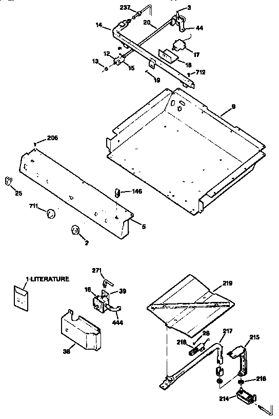 Kenmore 3627182193 burner section diagram
