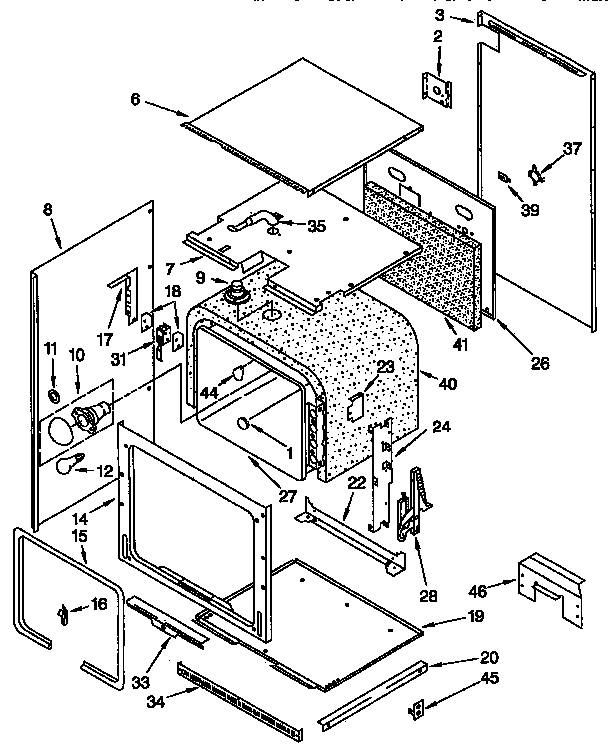 KitchenAid KEBS246YBL4 upper oven diagram
