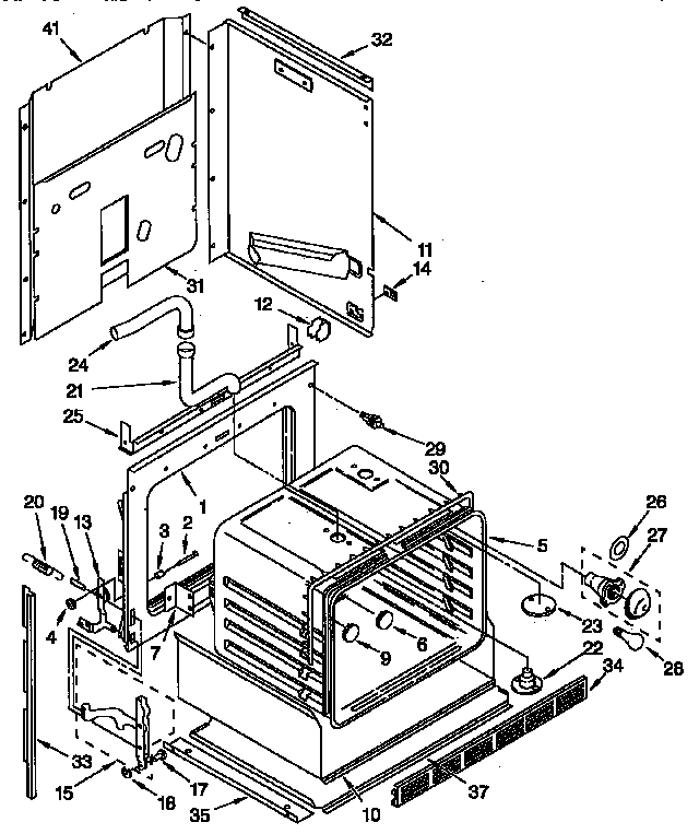 KitchenAid KEBS207YAL3 lower oven diagram