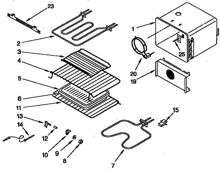 KitchenAid KEBS207YAL3 internal oven diagram
