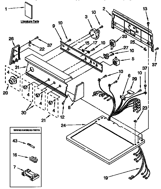 Kenmore 11096583220 top and console diagram