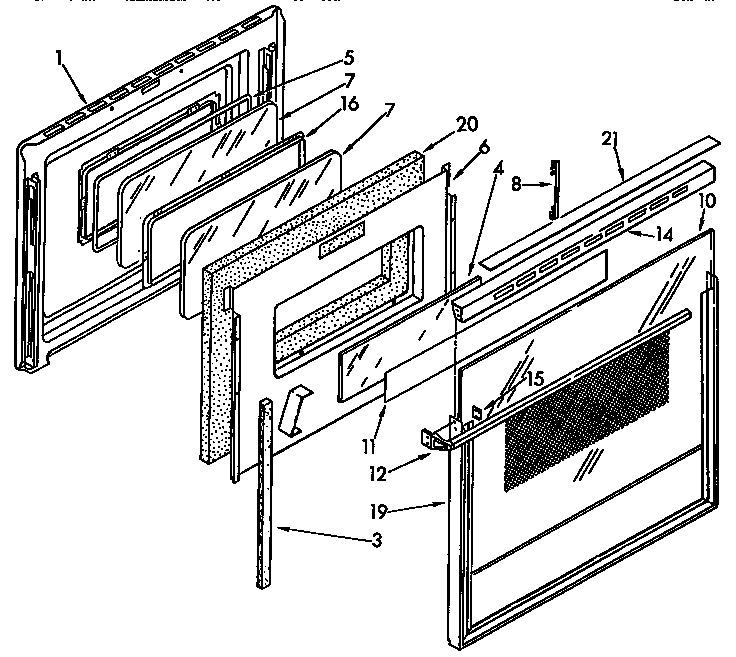 KitchenAid KEBS207YBL0 upper and lower oven door diagram
