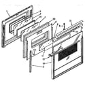 KitchenAid KEBS207YBL0 upper and lower oven door diagram