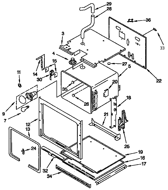 KitchenAid KEBS277YBL3 lower oven diagram