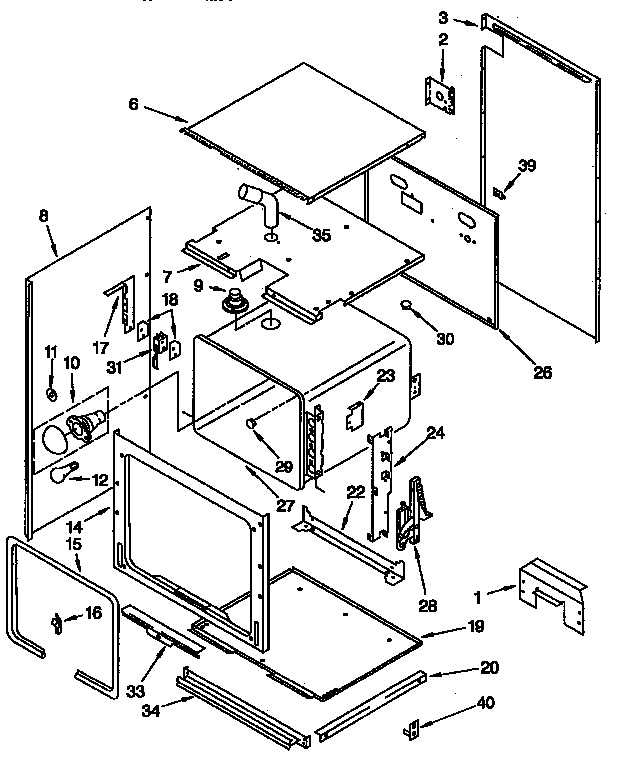 KitchenAid KEBI271YBL2 upper oven diagram