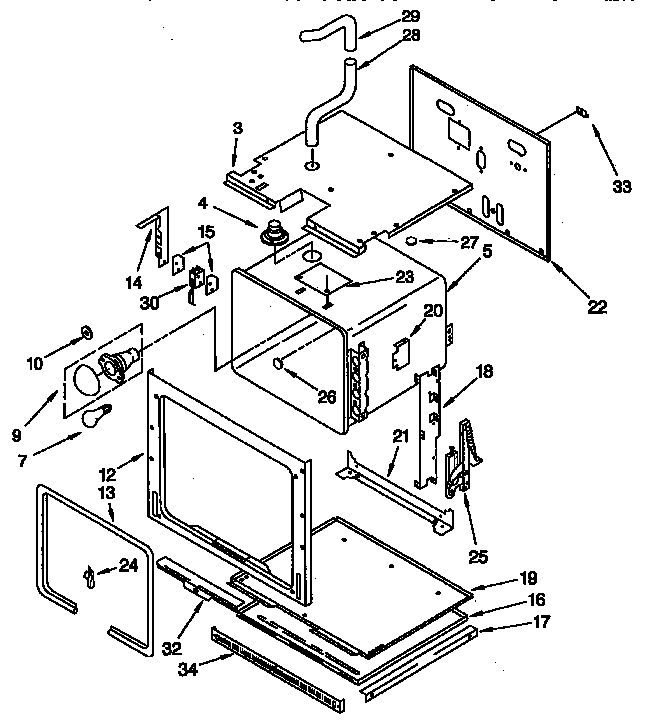 KitchenAid KEBI271YBL2 lower oven diagram