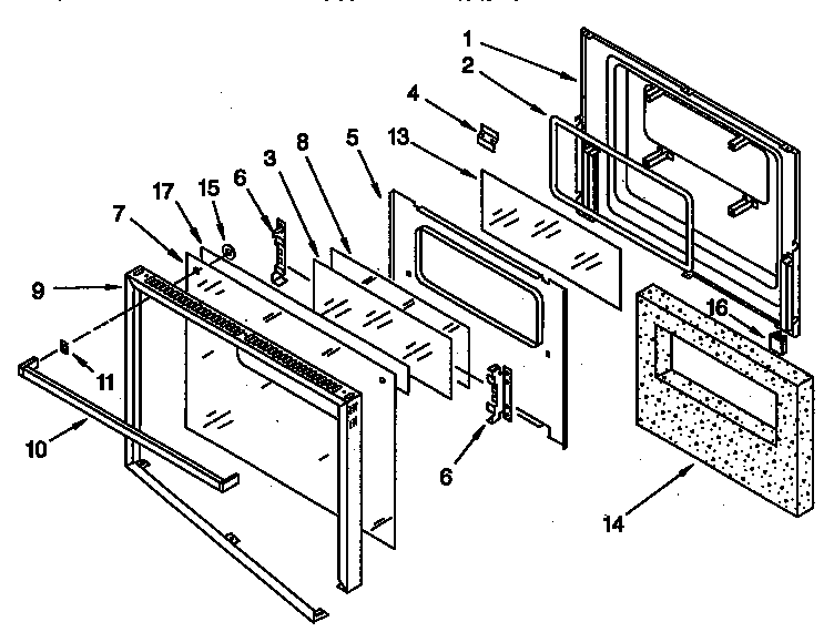 KitchenAid KEBI271YBL2 upper oven door diagram