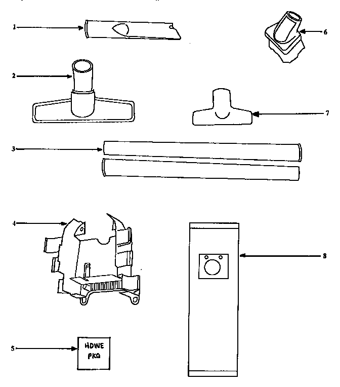Eureka 9875BT attachment parts diagram