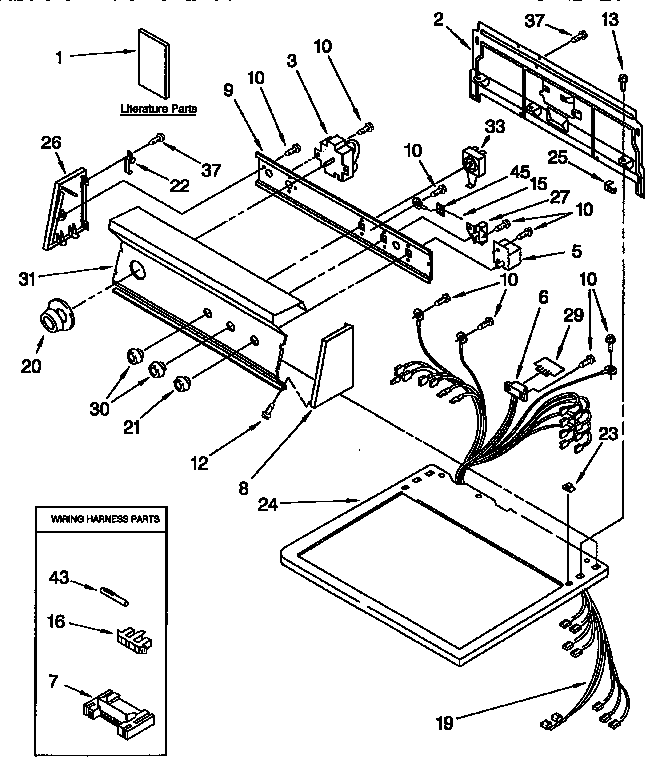 Kenmore 11096591420 top and console parts diagram