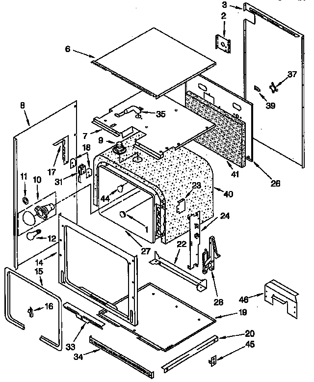 KitchenAid KEBS246YBL3 upper oven diagram