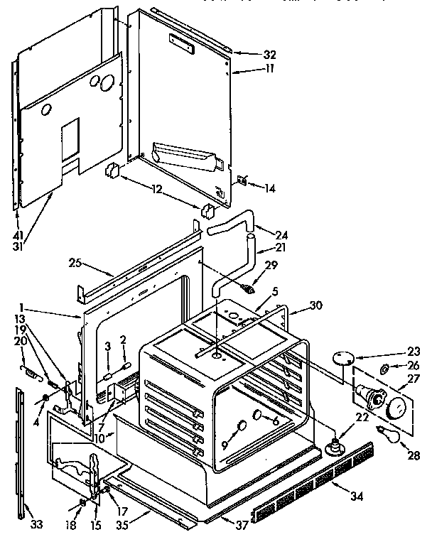 KitchenAid KEBS207YAL2 lower oven diagram