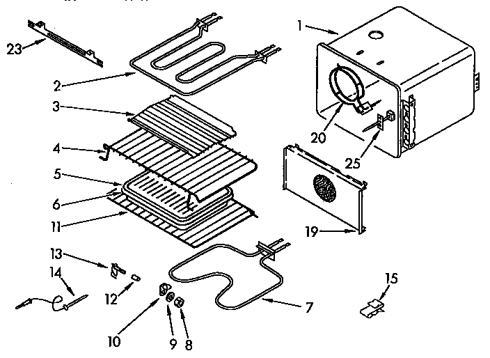 KitchenAid KEBS207YAL2 internal oven diagram