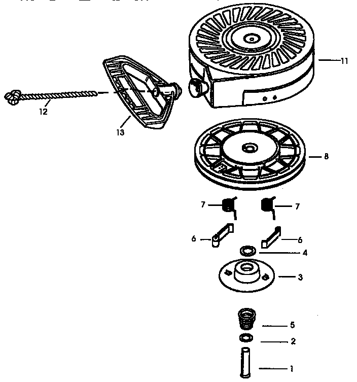 Craftsman 536885471 recoil starter 590707 (71/143) diagram