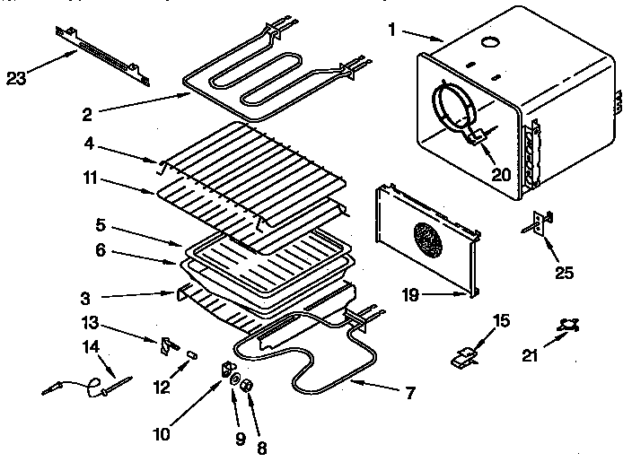 KitchenAid KEBS208ABL0 internal oven diagram