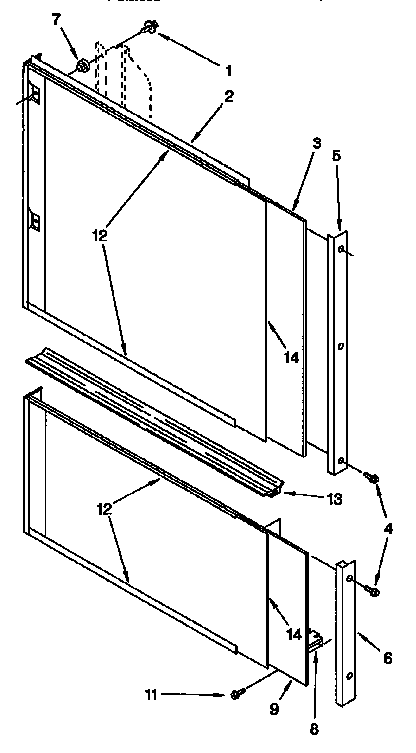 KitchenAid KUDH230B0 door and panel diagram