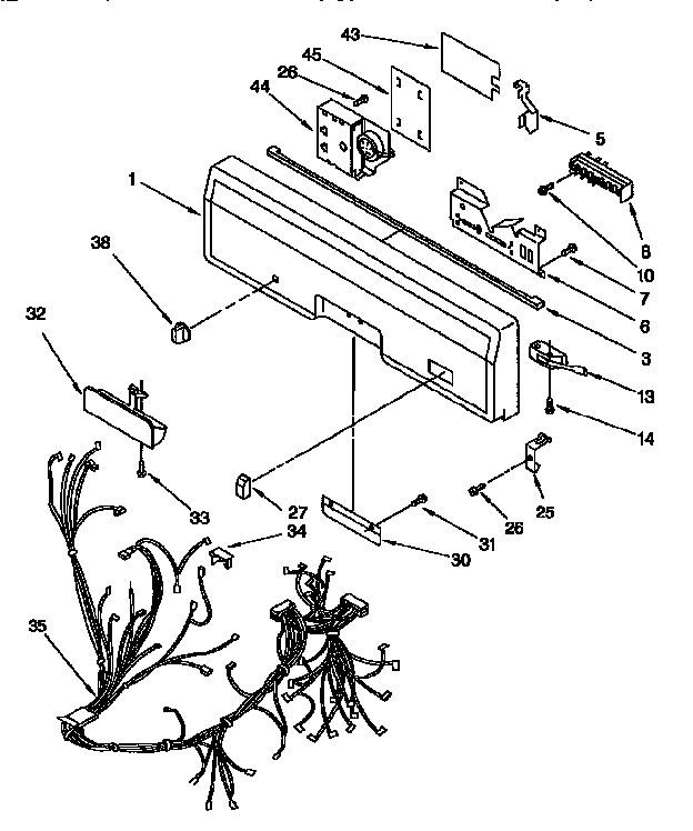 KitchenAid KUDH230B0 control panel diagram