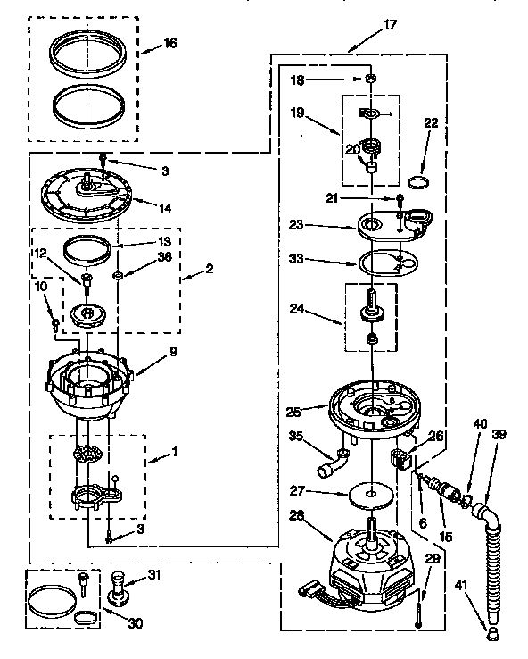 KitchenAid KUDH230B0 pump and motor diagram
