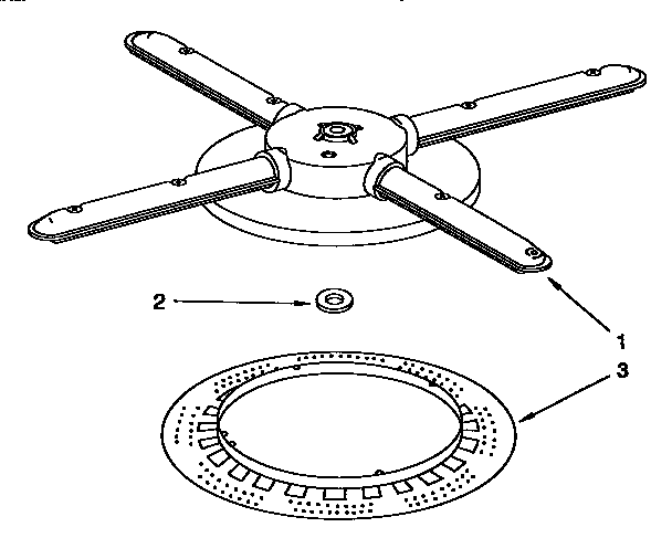 KitchenAid KUDH230B0 lower washarm and strainer diagram