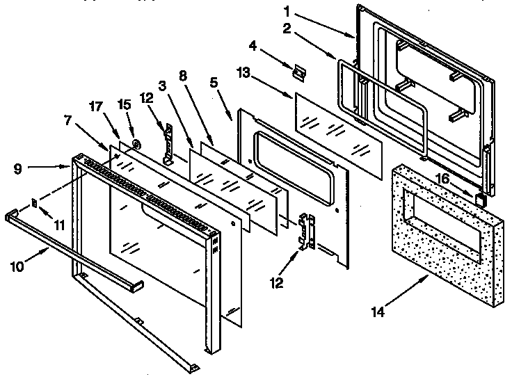 KitchenAid KEBI171YBL2 oven door diagram