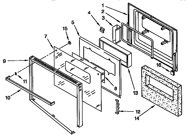 KitchenAid KEBI171YBL1 oven door diagram