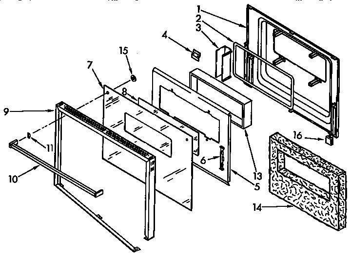 KitchenAid KEDI141YWH0 oven door diagram