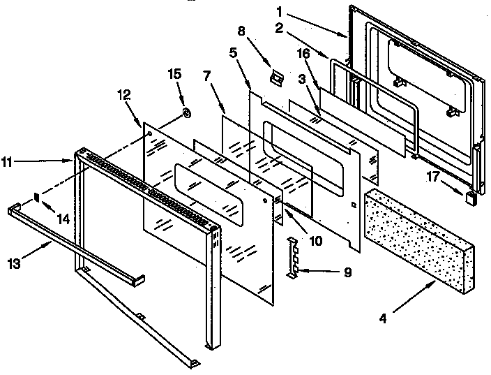 KitchenAid KEBI141YBL4 oven door diagram